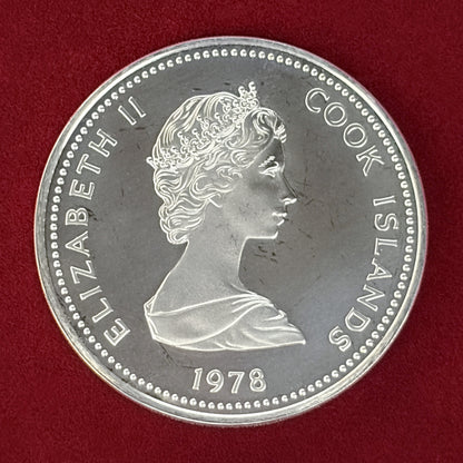 【クック諸島】エリザベス2世戴冠式25周年記念 10ドル 銀貨 1978［B-0000532］