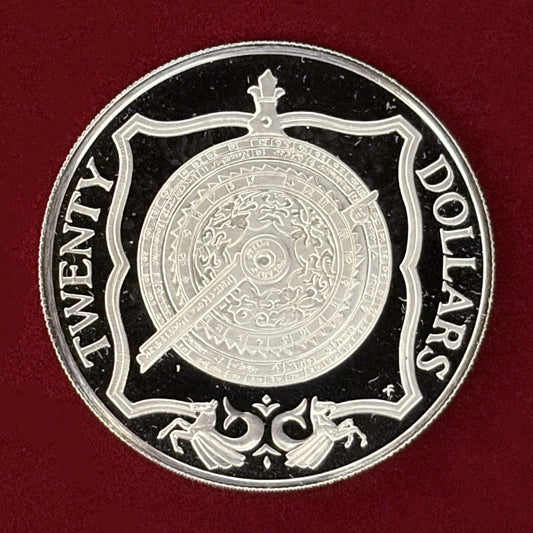 【英領ヴァージン諸島】沈没船カリブ海の秘宝 ブラス・ノクターナル 20ドル 銀貨 プルーフ 1985［B-0000536］