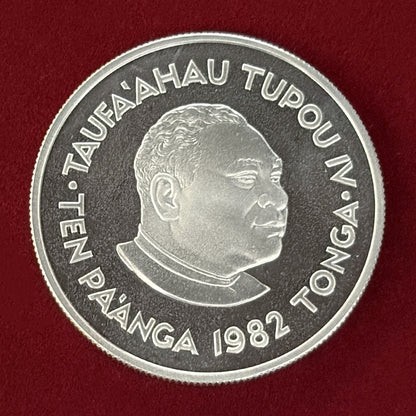 【トンガ】1982年コモンウェルスゲームズ記念 10パアンガ 銀貨 プルーフ 1982［B-0000537］