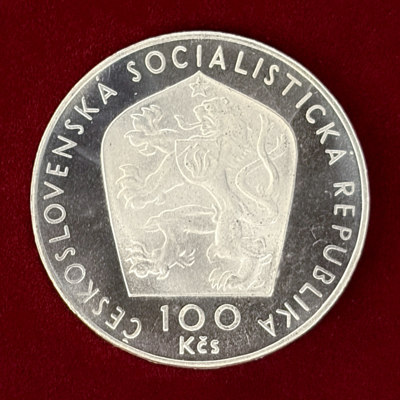 [Czechoslovakia] Victor Kaplan Centennial Commemorative 100 Crown Silver Proof Coin 1976 [B-0000538]