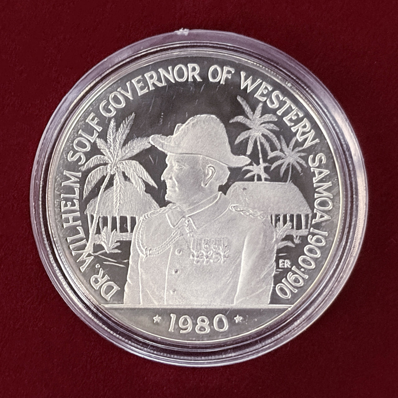 [Western Samoa] Dr. Wilhelm Zolf's 80th Anniversary 10 Tala Silver Proof Coin 1980 [B-0000543]