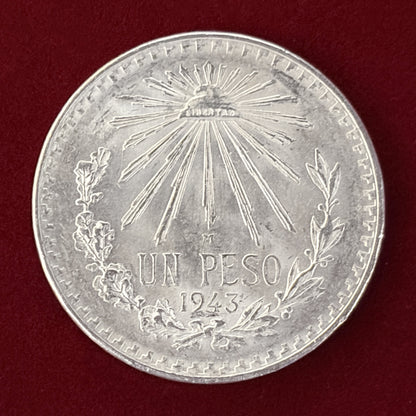 【メキシコ】1ペソ 銀貨 1945［B-0000545］