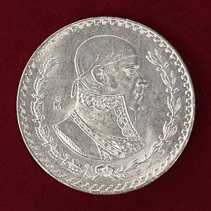 【メキシコ】モレロス テパルカナ 1ペソ 銀貨［B-0000546］