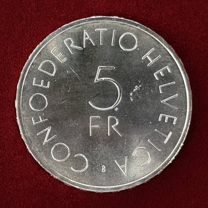 [Swiss] Red Cross 100th Anniversary 5 Franc Silver Coin 1963 [B-0000547]