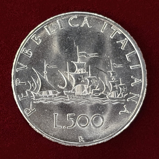 【イタリア】500リラ 銀貨 1967［B-0000551］