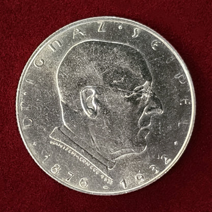 [Austria] Ignaz Seipel Memorial 2 Schilling Silver Coin 1933 [B-0000554]