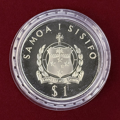 【西サモア】1978年コモンウェルスゲームズ エドモントン大会記念 1タラ 銀貨 プルーフ 1978［B-0000556］
