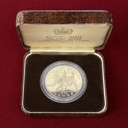 【西サモア】1978年コモンウェルスゲームズ エドモントン大会記念 1タラ 銀貨 プルーフ 1978［B-0000556］
