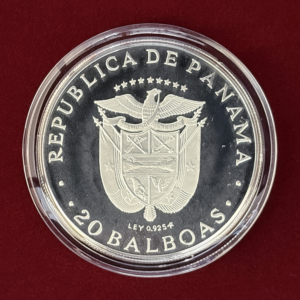 【パナマ】シモン・ボリバル 20バルボア 銀貨 プルーフ 1975［B-0000557］