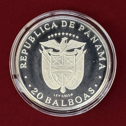 【パナマ】シモン・ボリバル 20バルボア 銀貨 プルーフ 1975［B-0000557］