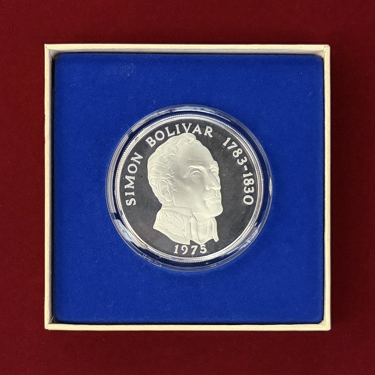 【パナマ】シモン・ボリバル 20バルボア 銀貨 プルーフ 1975［B-0000557］