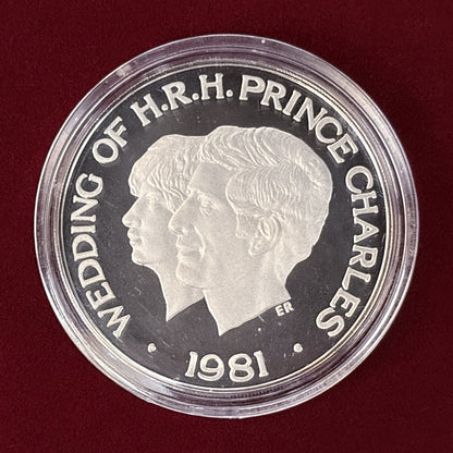 【西サモア】チャールズ英国皇太子ご成婚記念 10タラ 銀貨 プルーフ 1981［B-0000558］