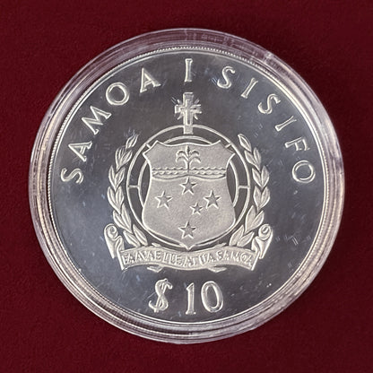 【西サモア】チャールズ英国皇太子ご成婚記念 10タラ 銀貨 プルーフ 1981［B-0000558］