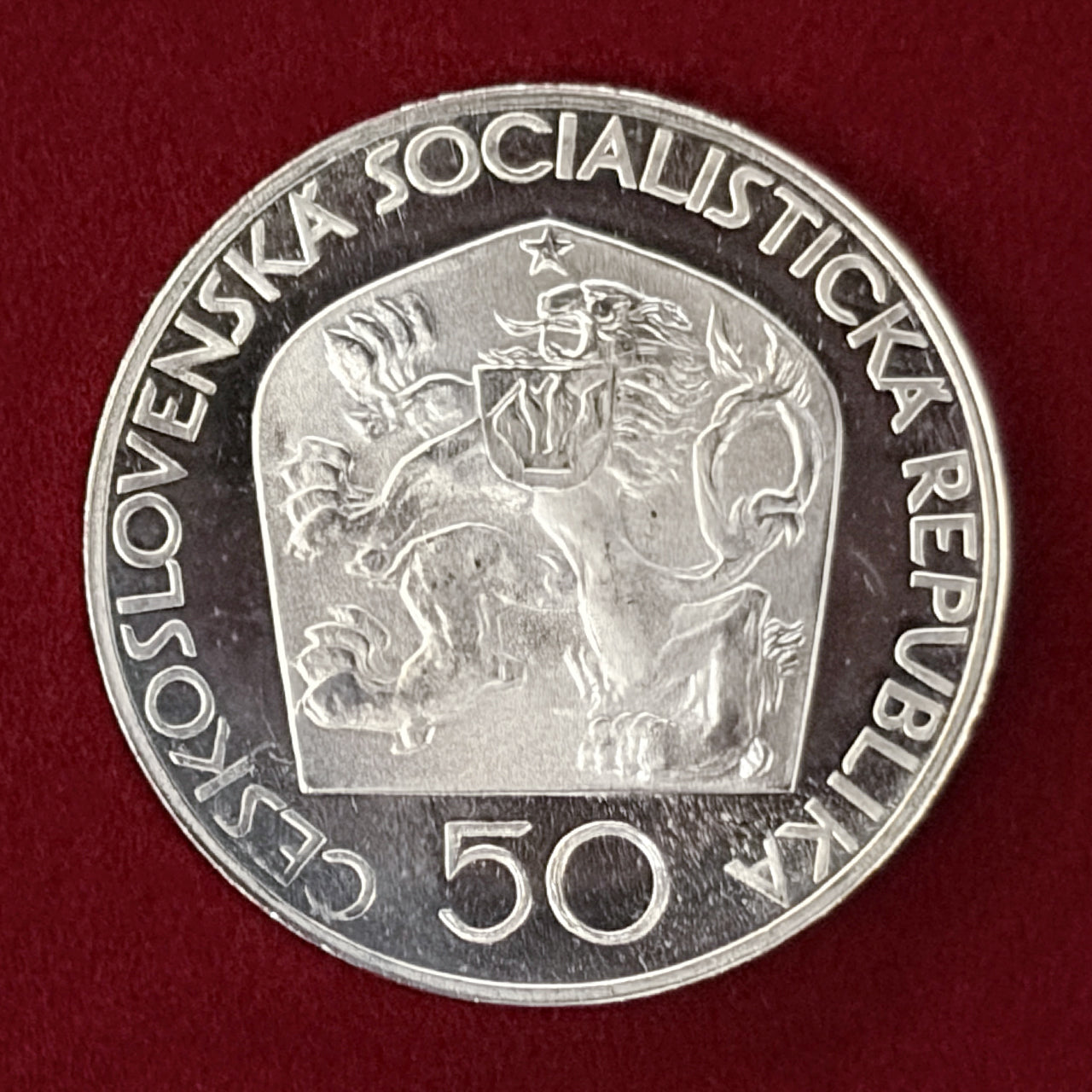 【チェコスロバキア】ヨセフ・ユングマン生誕200周年記念 50コルナ 銀貨 プルーフ 1973［B-0000562］