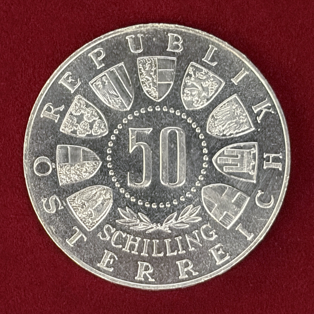 [Austria] 1964 Innsbruck Winter Olympics Commemorative 50 Schilling Silver Proof Coin [B-0000568]