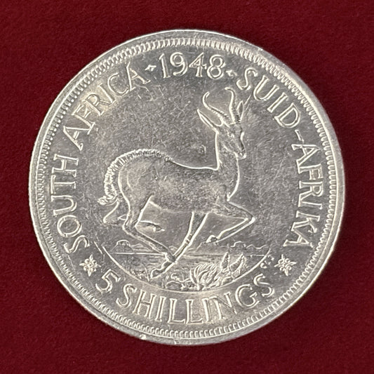 【南アフリカ】ジョージ6世 5シリング銀貨［B-0000569］