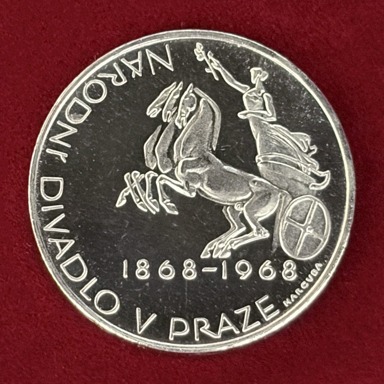 【チェコスロバキア】プラハ国立劇場100周年記念 10コルナ 銀貨 プルーフ 1968［B-0000584］