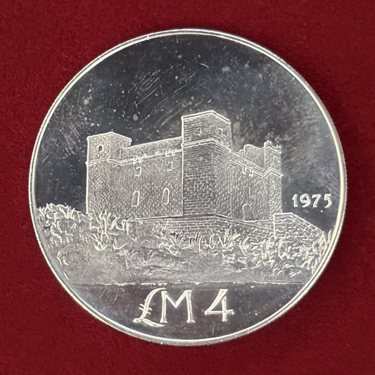 【マルタ】聖アガサの塔 4リラ 銀貨 プルーフ 1975［B-0000588］