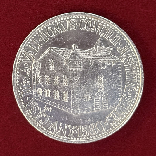 【アンドラ】司法評議会 25ディナール 銀貨 プルーフ 1965［B-0000589］