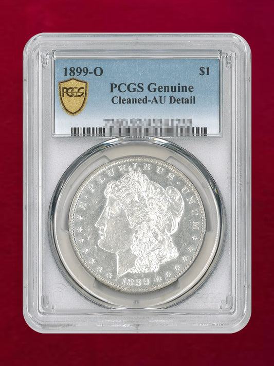 【アメリカ】1ドル 銀貨 モルガンダラー 1899O PCGS Genuine Cleaned-AU Detail［B-0000595］