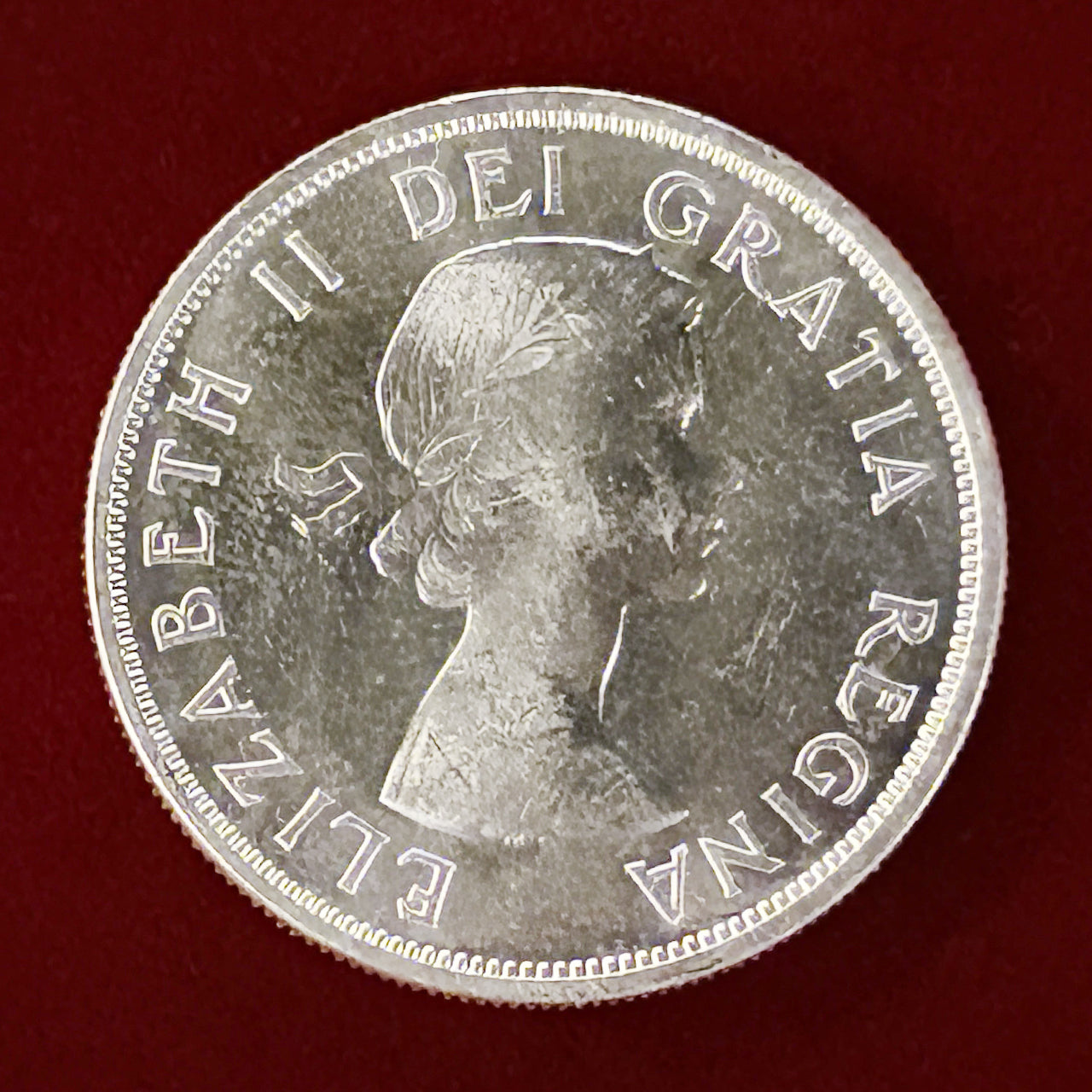 カナダ銀貨　1958年 ブリティッシュコロンビア100周年記念記念 カナダ】ブリティッシュコロンビア州100周年記念 1ドル 銀貨 1958［B