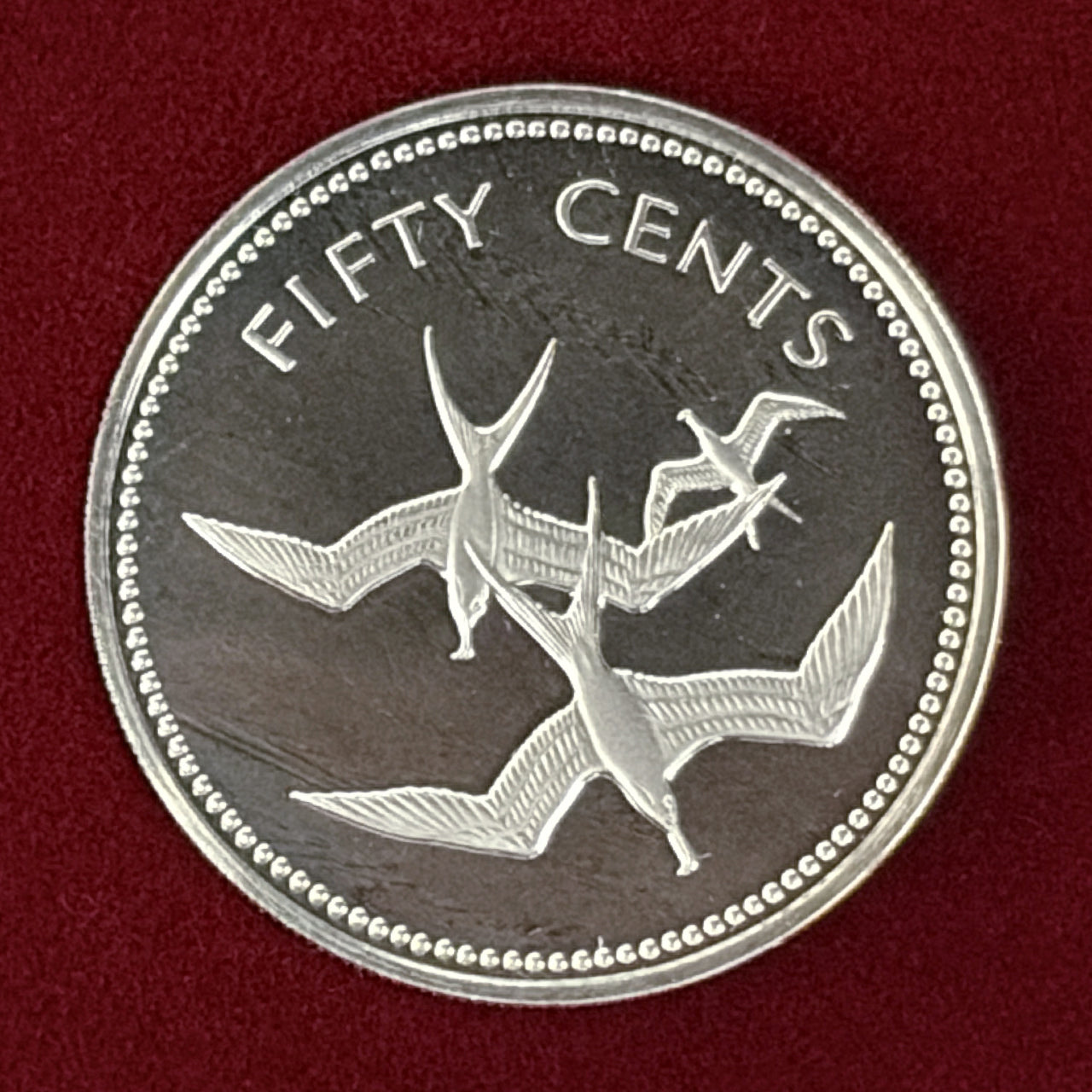 【ベリーズ】グンカンドリ 50セント 銀貨 プルーフ 1974［B-0000612］