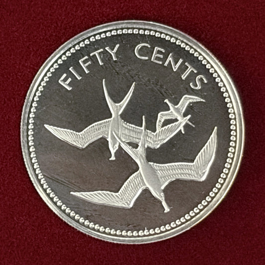 【ベリーズ】グンカンドリ 50セント 銀貨 プルーフ 1974［B-0000612］