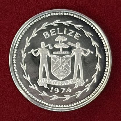 【ベリーズ】グンカンドリ 50セント 銀貨 プルーフ 1974［B-0000612］