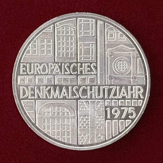 【西ドイツ】ヨーロッパ歴史建造物保護年 5マルク 銀貨 1975［B-0000613］