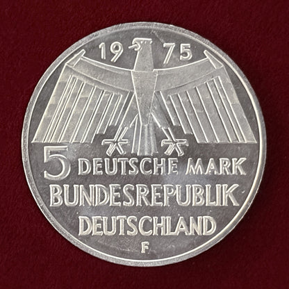 【西ドイツ】ヨーロッパ歴史建造物保護年 5マルク 銀貨 1975［B-0000613］