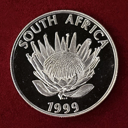 【南アフリカ】南アフリカの金鉱産業 1ランド 銀貨 プルーフ 1999［B-0000615］