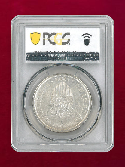 【フィリピン】1ペソ 銀貨 1908-S PCGS Genuine Cleaned-AU Detail［B-0000623］