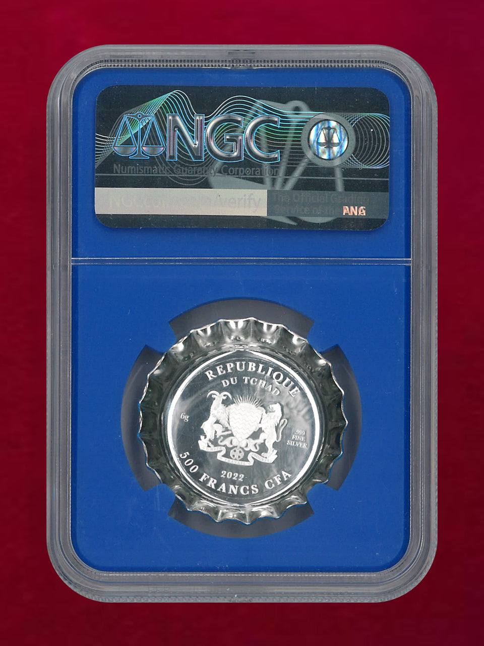 【チャド】ヴィンテージペプシロゴ ボトルキャップ 500フラン 銀貨 2022 NGC PF70 ULTRA CAMEO［B-0000624］