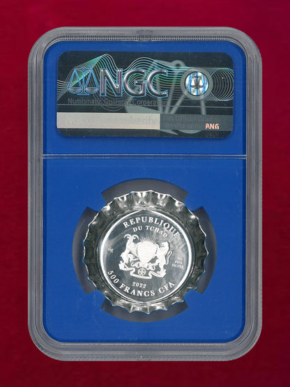 【チャド】ヴィンテージペプシロゴ ボトルキャップ 500フラン 銀貨 2022 NGC PF70 ULTRA CAMEO［B-0000624］