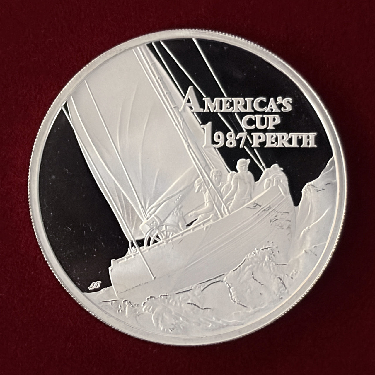 【サモア】アメリカズカップ記念 10タラ 銀貨 プルーフ 1987［B-0000628］