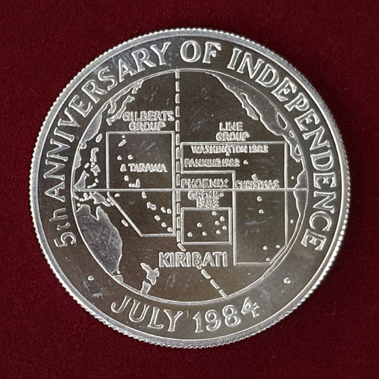 【キリバス】独立5周年記念 10ドル 銀貨 1984［B-0000629］