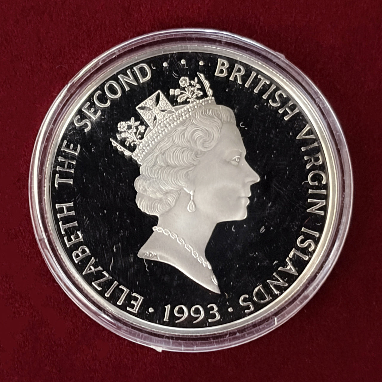 【英領ヴァージン諸島】ユキヒョウ 25ドル 銀貨 プルーフ 1993［B-0000630］