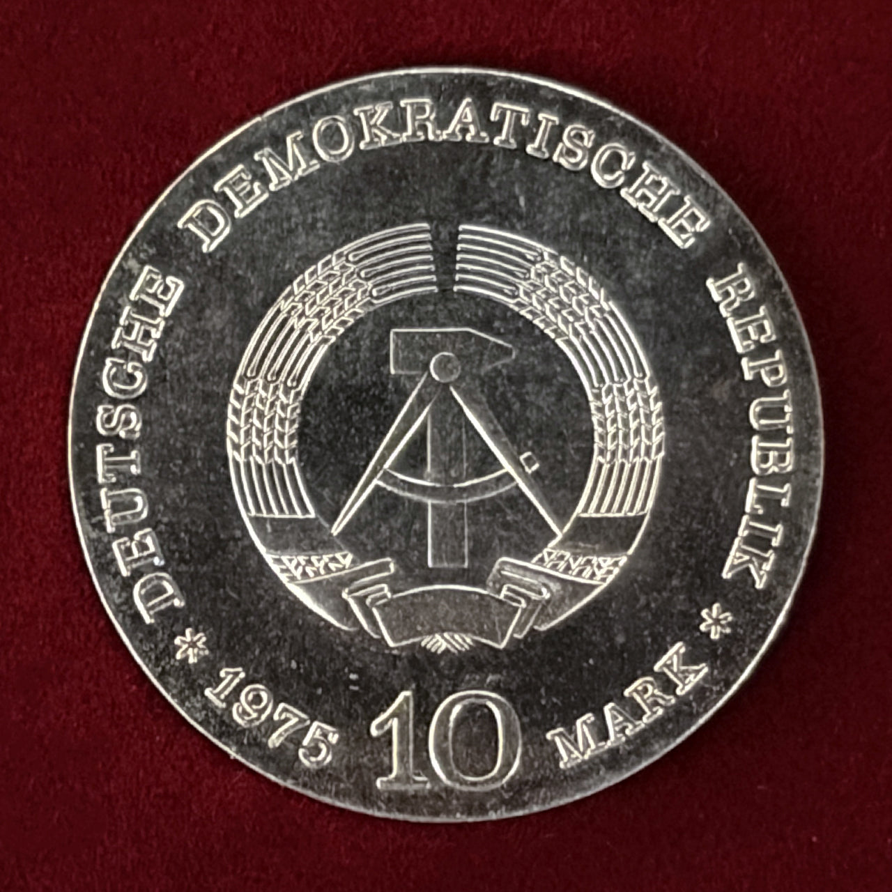 東ドイツ】アルベルト・シュバイツァー生誕100周年記念 10マルク 銀貨