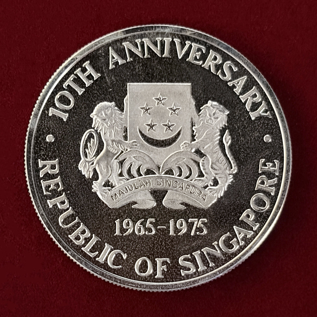 【シンガポール】独立10周年記念 10ドル 銀貨 1975［B-0000632］