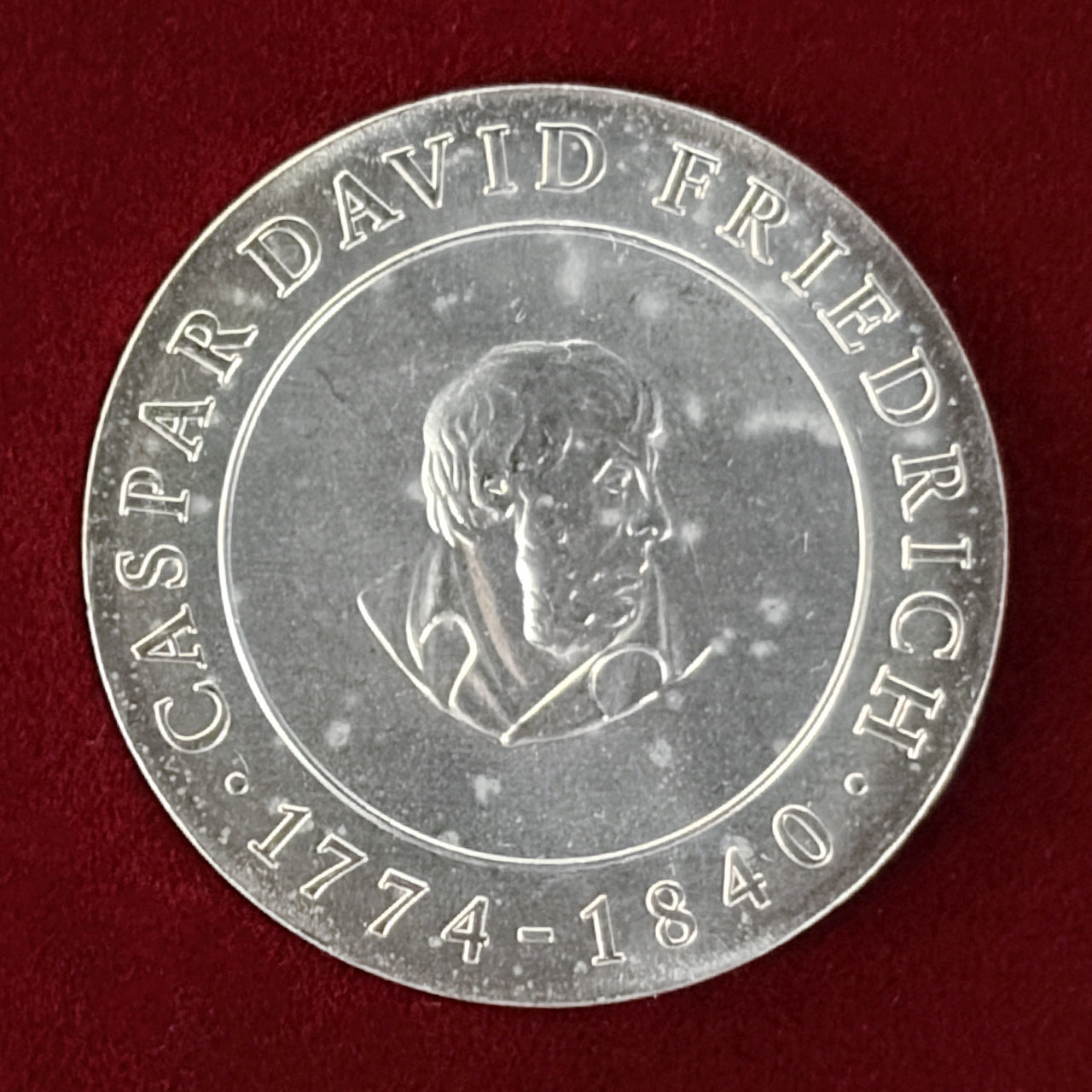 【東ドイツ】カスパー・ダーヴィット・フリードリヒ生誕200周年記念 10マルク 銀貨 1974［B-0000633］