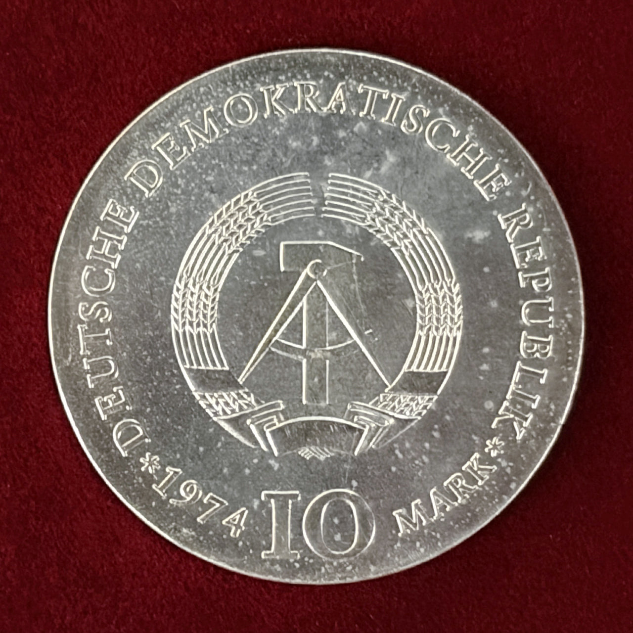 【東ドイツ】カスパー・ダーヴィット・フリードリヒ生誕200周年記念 10マルク 銀貨 1974［B-0000633］