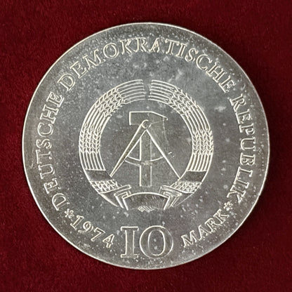 【東ドイツ】カスパー・ダーヴィット・フリードリヒ生誕200周年記念 10マルク 銀貨 1974［B-0000633］