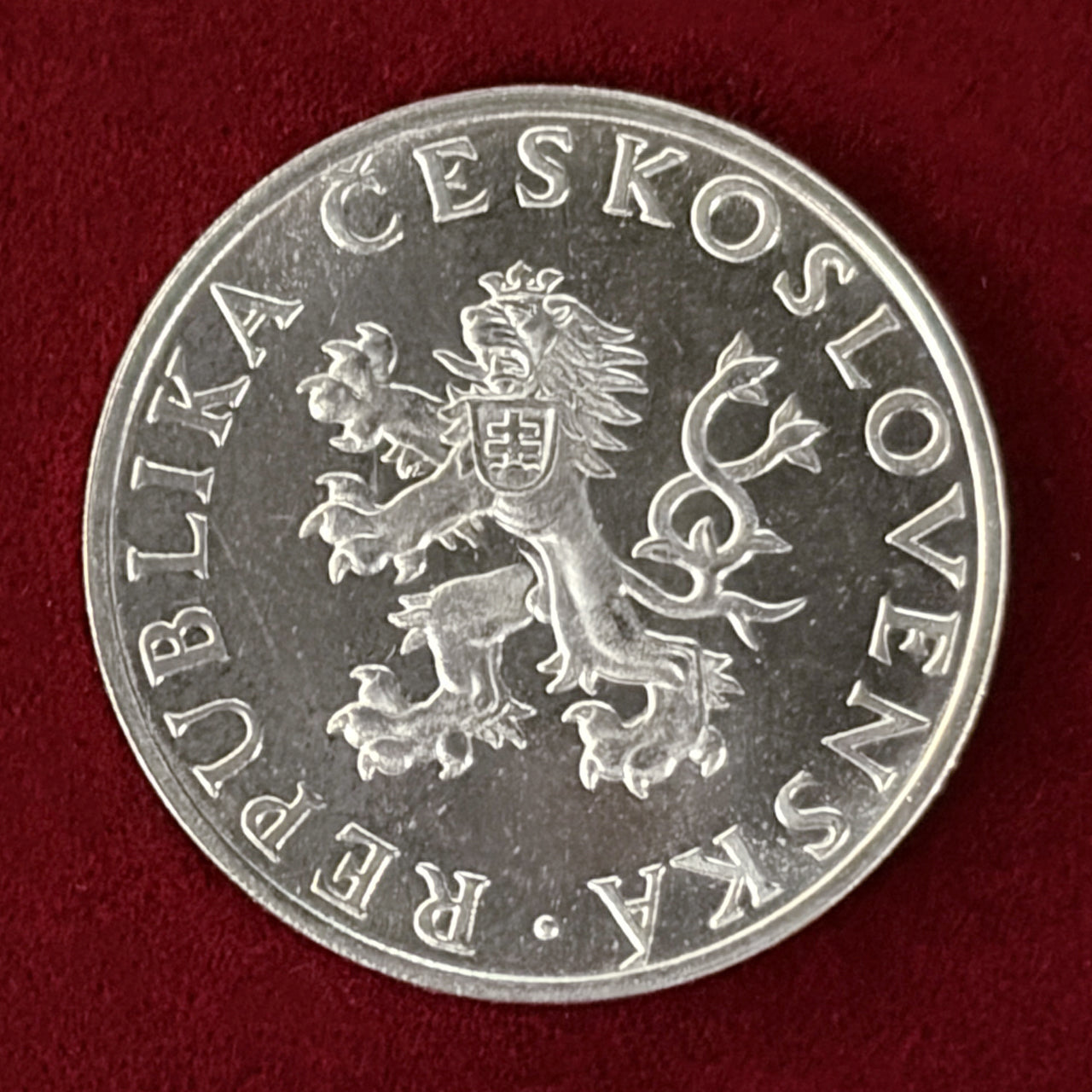 チェコスロバキア】ドイツからの解放10周年記念 10コルナ 銀貨