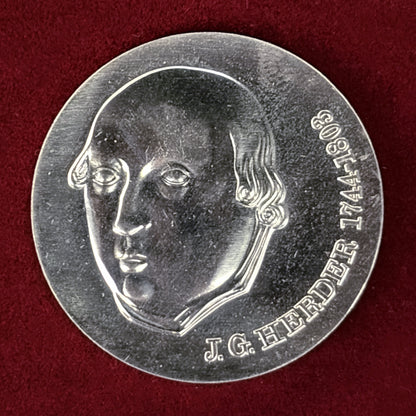 【東ドイツ】ヨハン・ゴットフリート・ヘルダー没後175周年記念 20マルク 銀貨 1978［B-0000640］