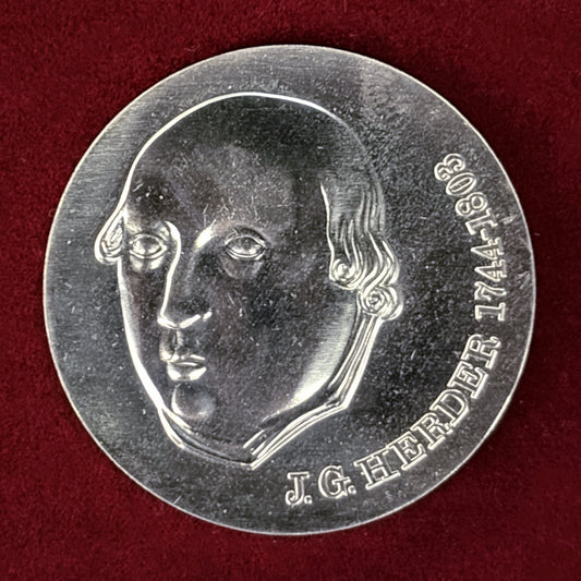【東ドイツ】ヨハン・ゴットフリート・ヘルダー没後175周年記念 20マルク 銀貨 1978［B-0000640］