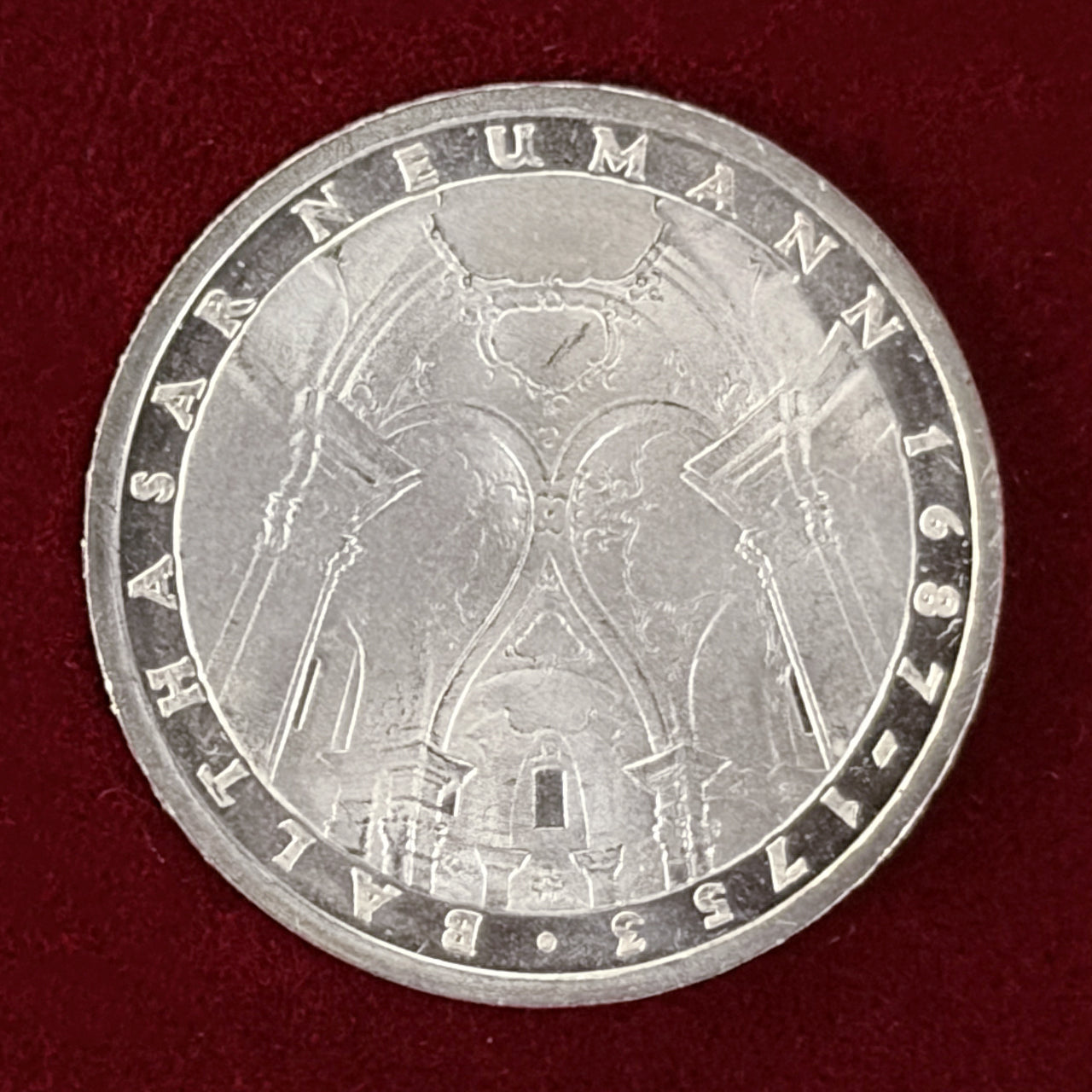 【西ドイツ】バルタザール・ノイマン没後225周年記念 5マルク 銀貨 プルーフ 1978［B-0000642］