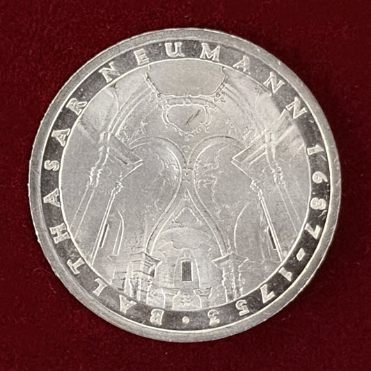 【西ドイツ】バルタザール・ノイマン没後225周年記念 5マルク 銀貨 プルーフ 1978［B-0000642］