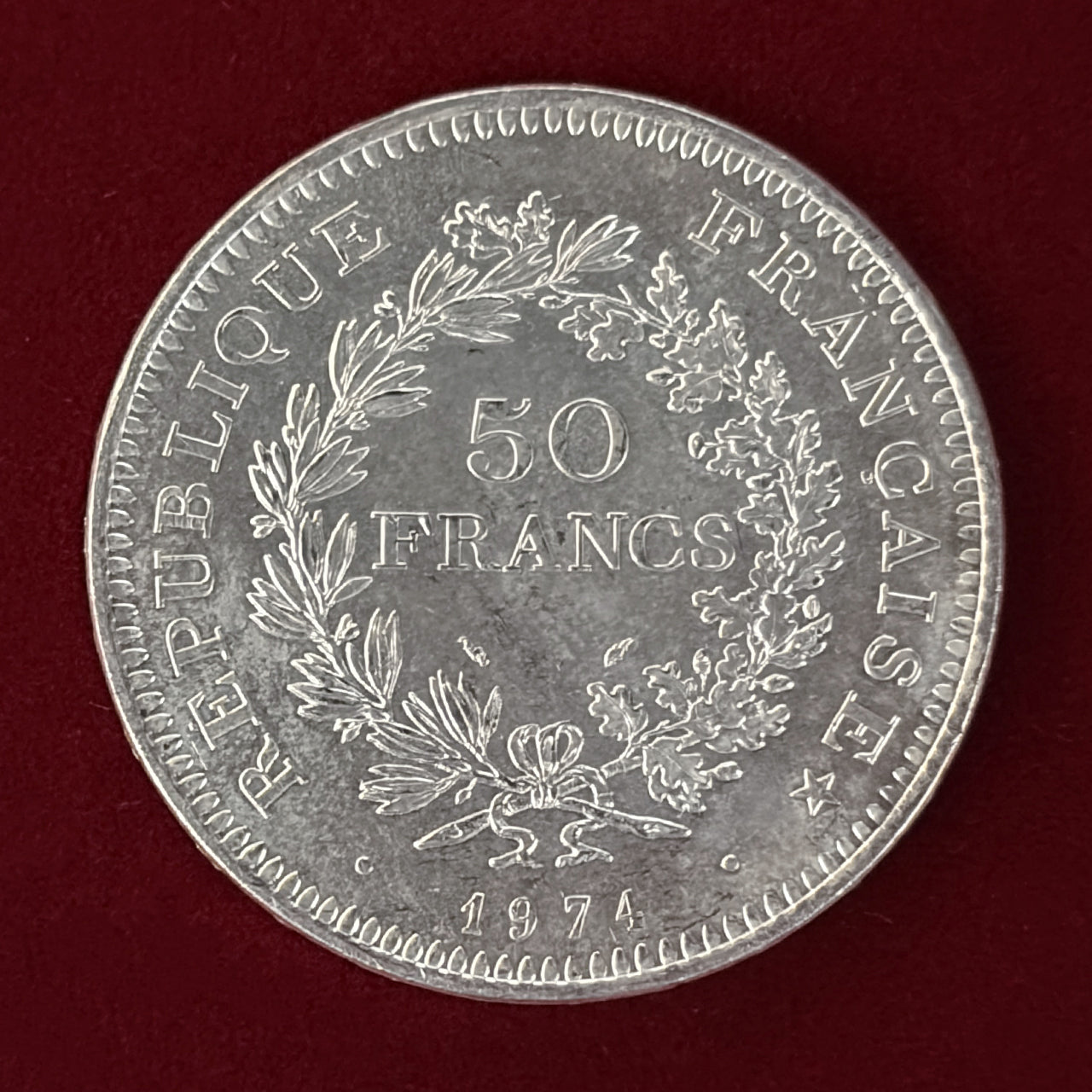 [France] 50 Franc Hercule Hercules Silver Coin [B-0000520]