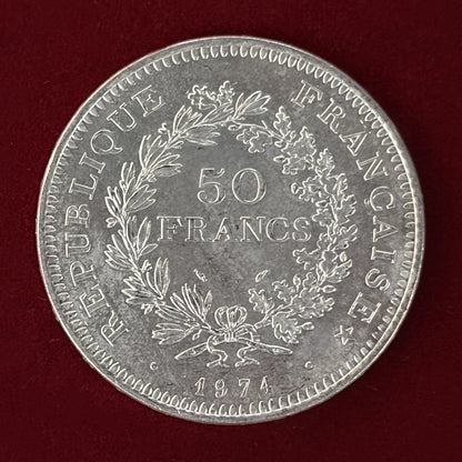 [France] 50 Franc Hercule Hercules Silver Coin [B-0000520]