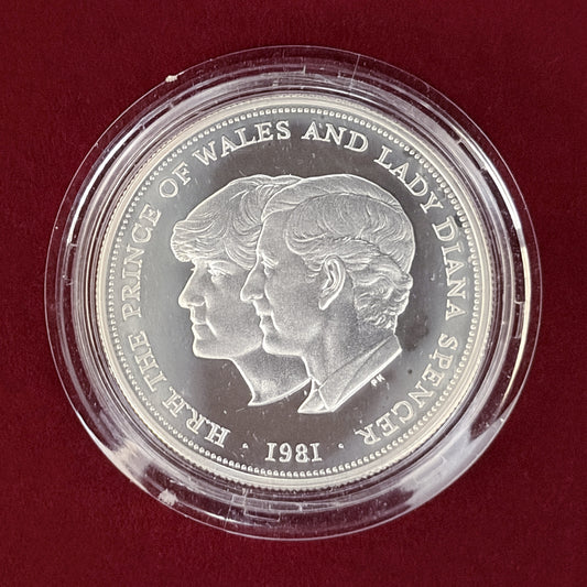 【イギリス】チャールズ皇太子ご成婚記念 25ペンス 銀貨 プルーフ 1981［B-0000648］